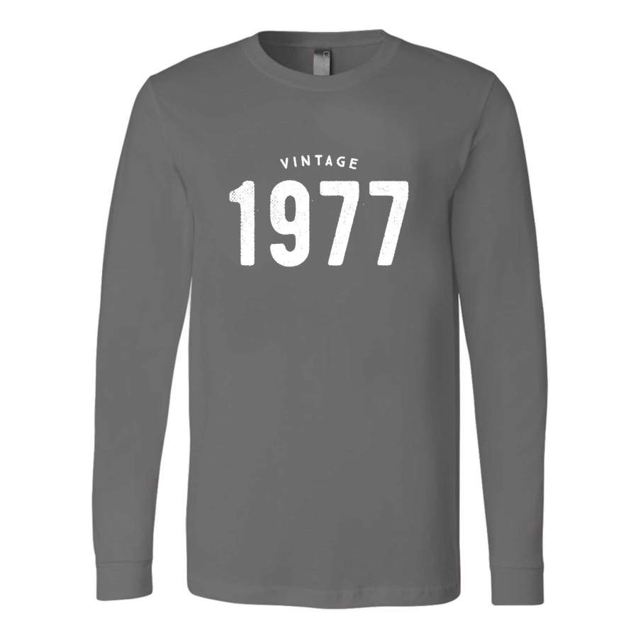 40th Birthday Gifts Ideas Vintage 1977 Graphic Long Sleeve T-Shirt