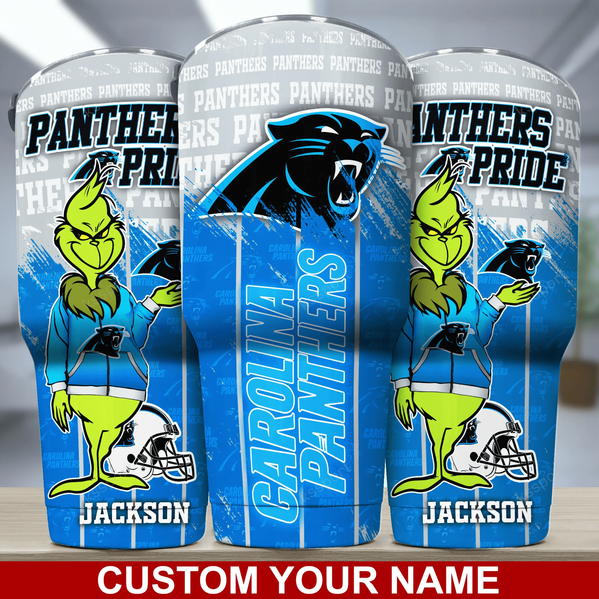 Carolina Panthers Custom Name Tumbler Bg93