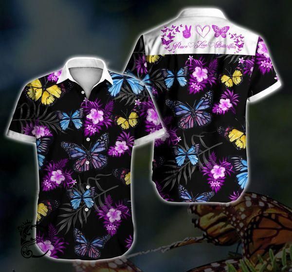 Beach Shirt Shop Butterfly Hawaiian Shirt- Chillicothemall