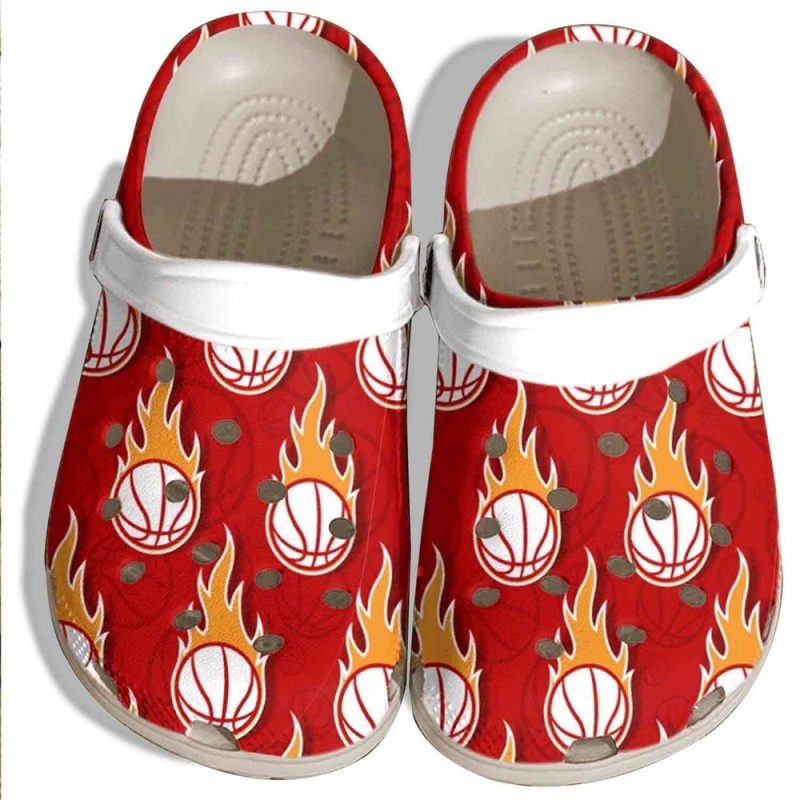 Flaming Baseball Ball Gift For Lover Rubber clog Shoes Comfy Footwear