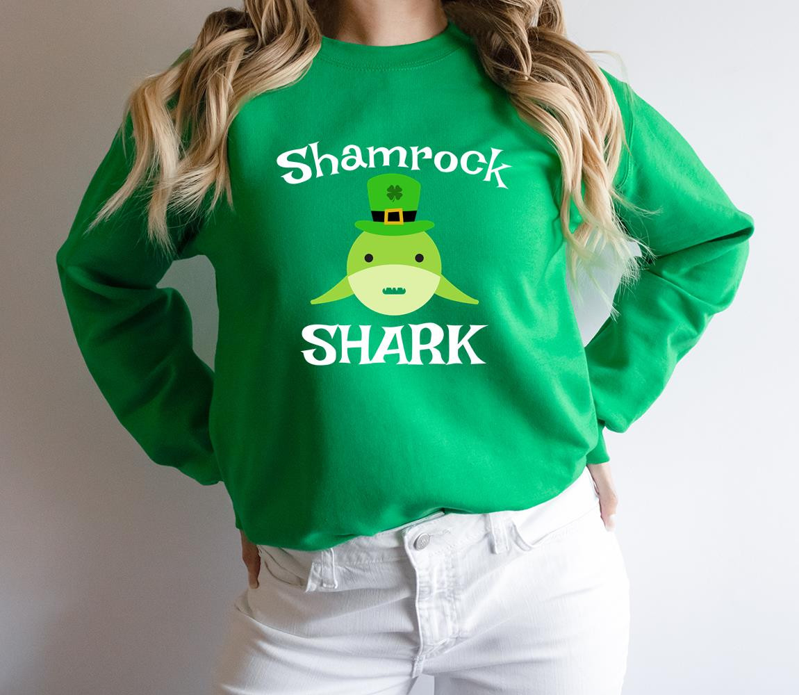 St Patrick’S Day Shirts, Shamrock Shark 2St-22W Sweatshirt