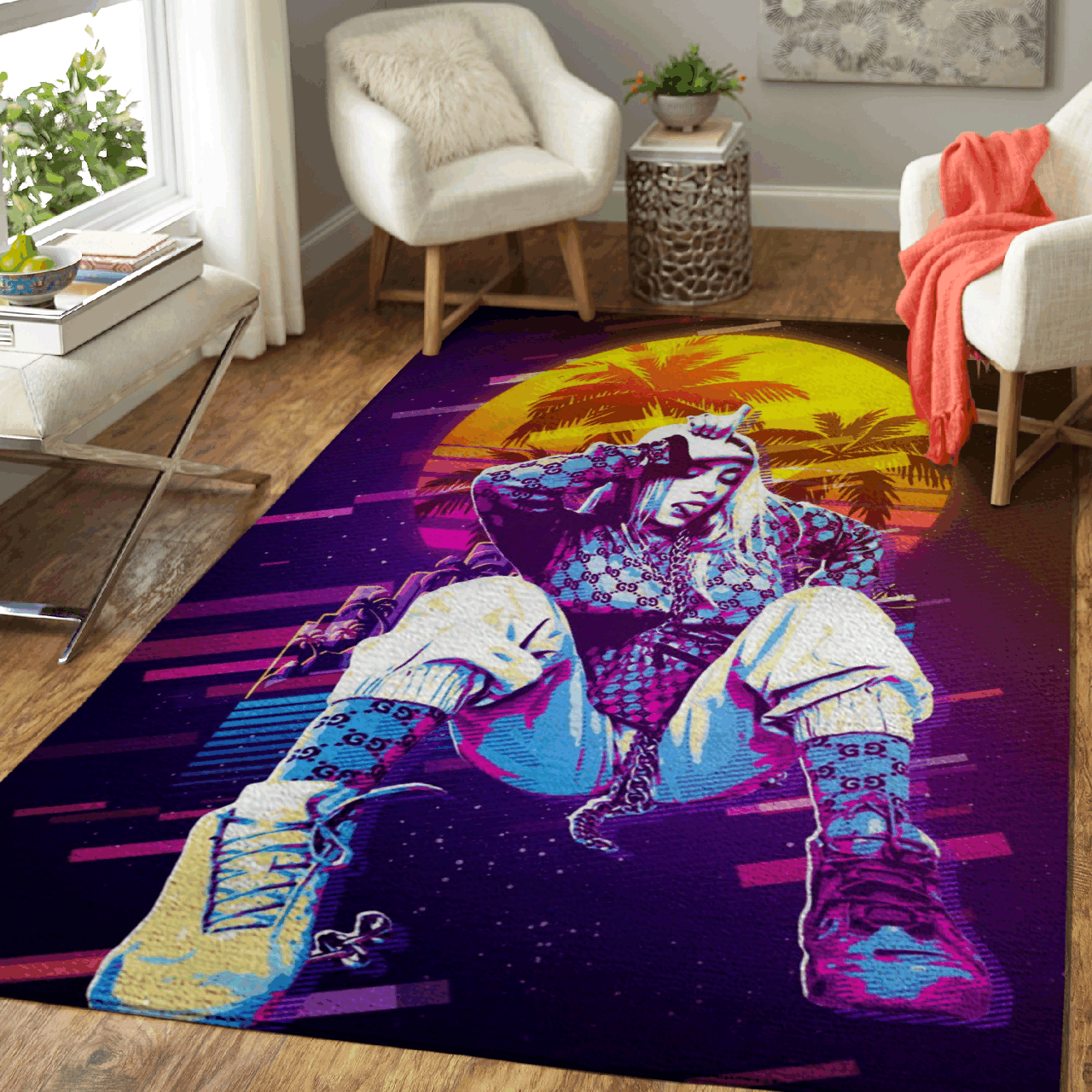 Billie Ellish – Artwork Music Synthwave 80S Art For Fans Area Rug Carpet