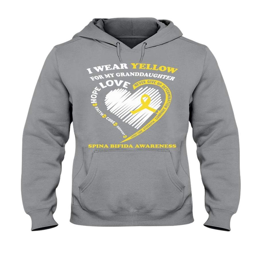 I Wear Yellow For My Granddaughter Spina Bifida Awareness Hoodie