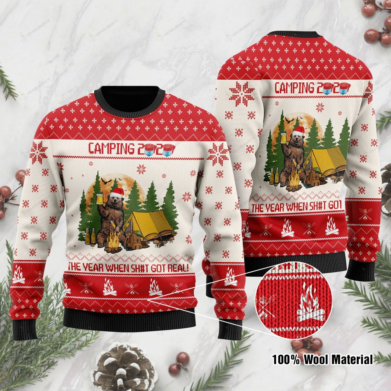 Camping Ugly Christmas Sweater | Unisex | Adult | Us1241