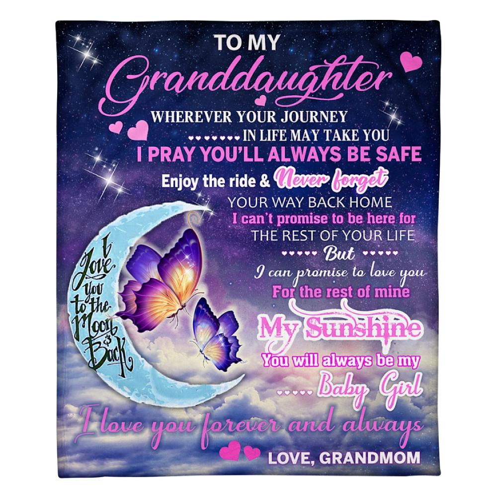 To My Granddaughter Never Forget Fleece Blanket Family Gift Home Decor Bedding Couch Sofa Soft And Comfy Cozy