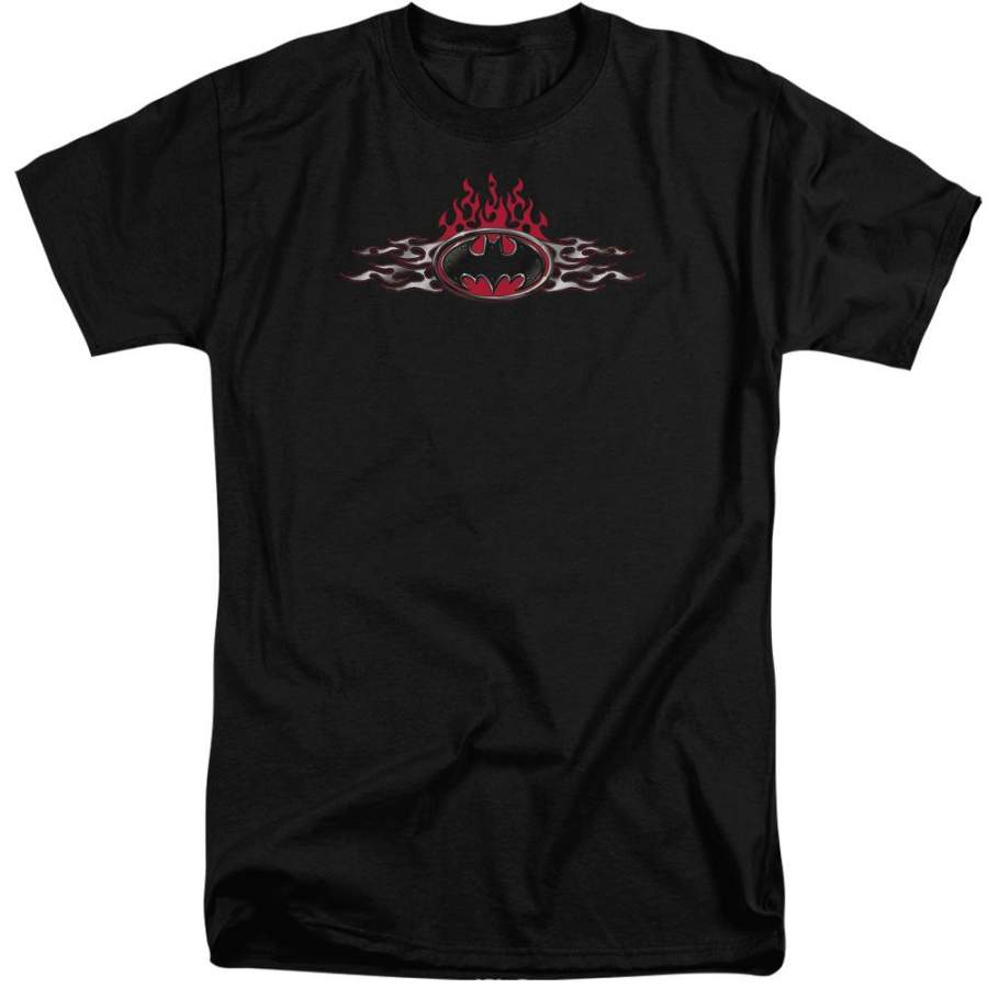 Batman – Steel Flames Logo Short Sleeve Adult Tall