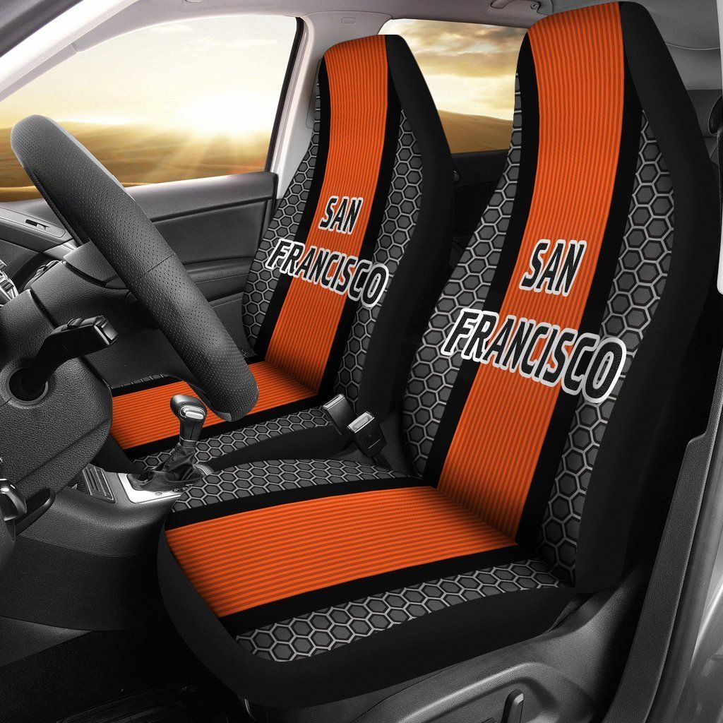 San Francisco Giants Inspired Sports Stripe Auto Seat Covers SUV Seat Covers Truck Seat Covers (Set