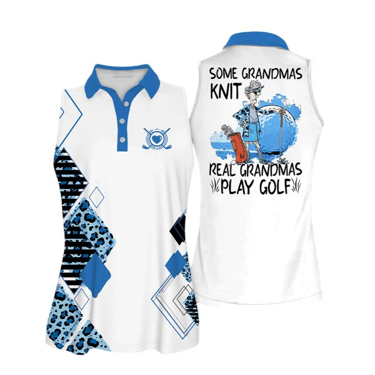 Some Grandmas Knit Real Grandmas Short Sleeve Golf Polo Shirt