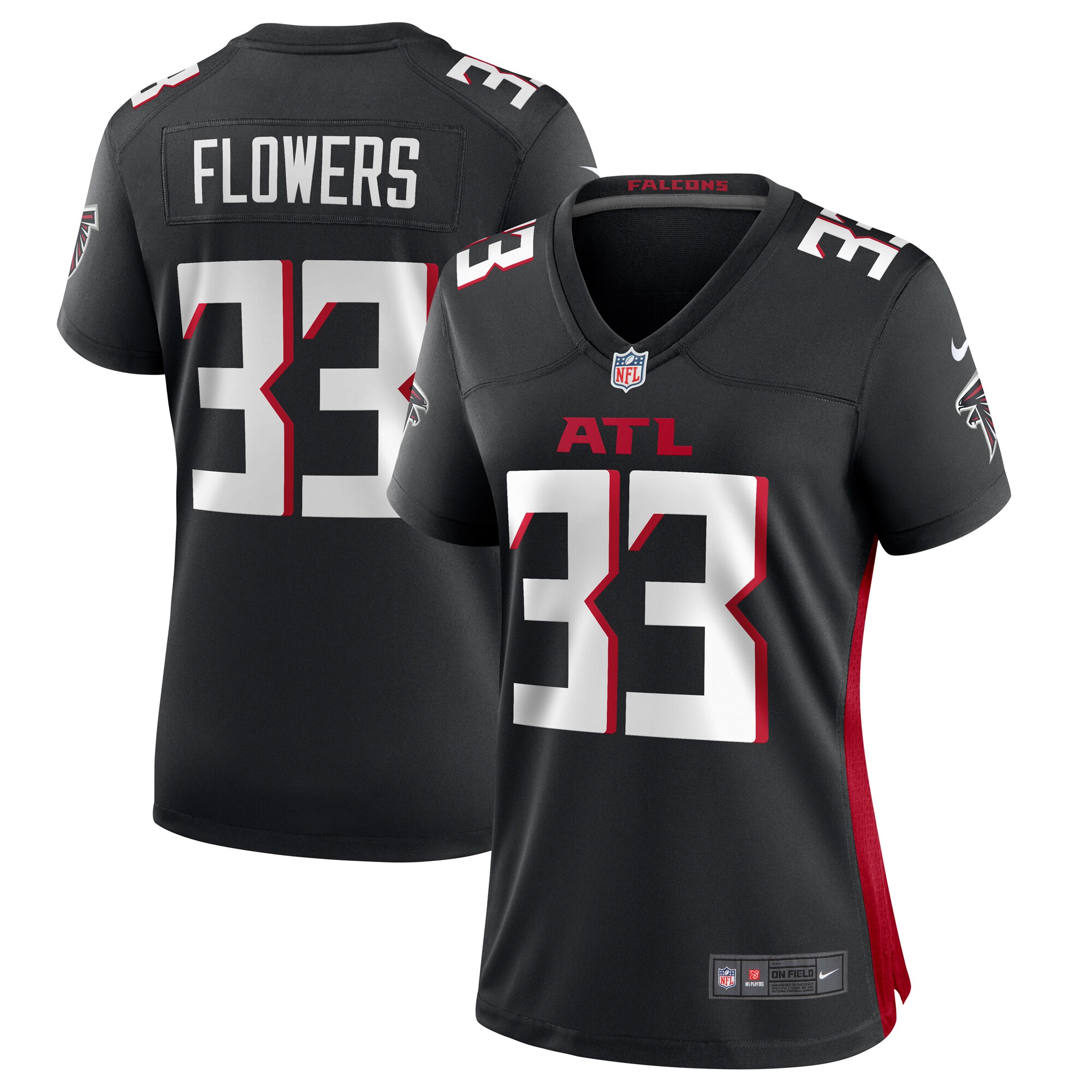 Tre Flowers Atlanta Falcons Women's Team Game Jersey – Black