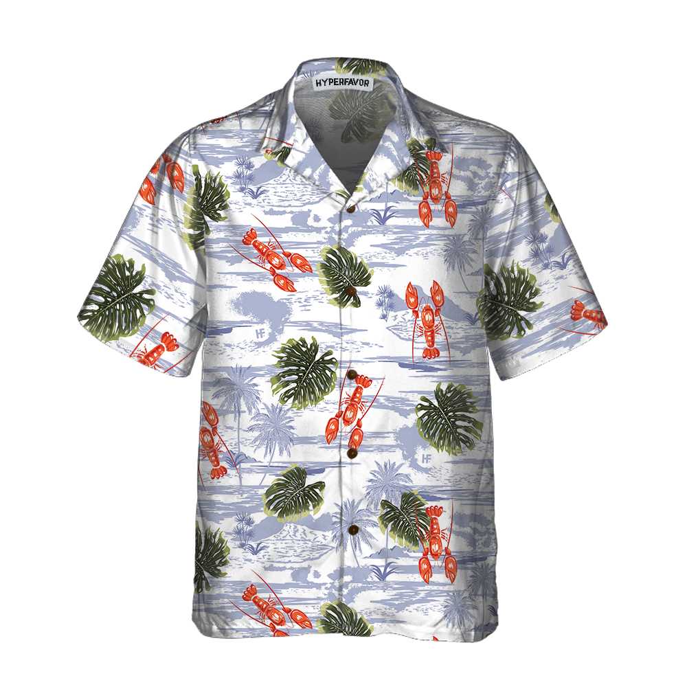 Tropical Pattern And Lobster Hawaiian Shirt, Red Lobster Shirt For Men & Women, Gift For Lobster Lovers