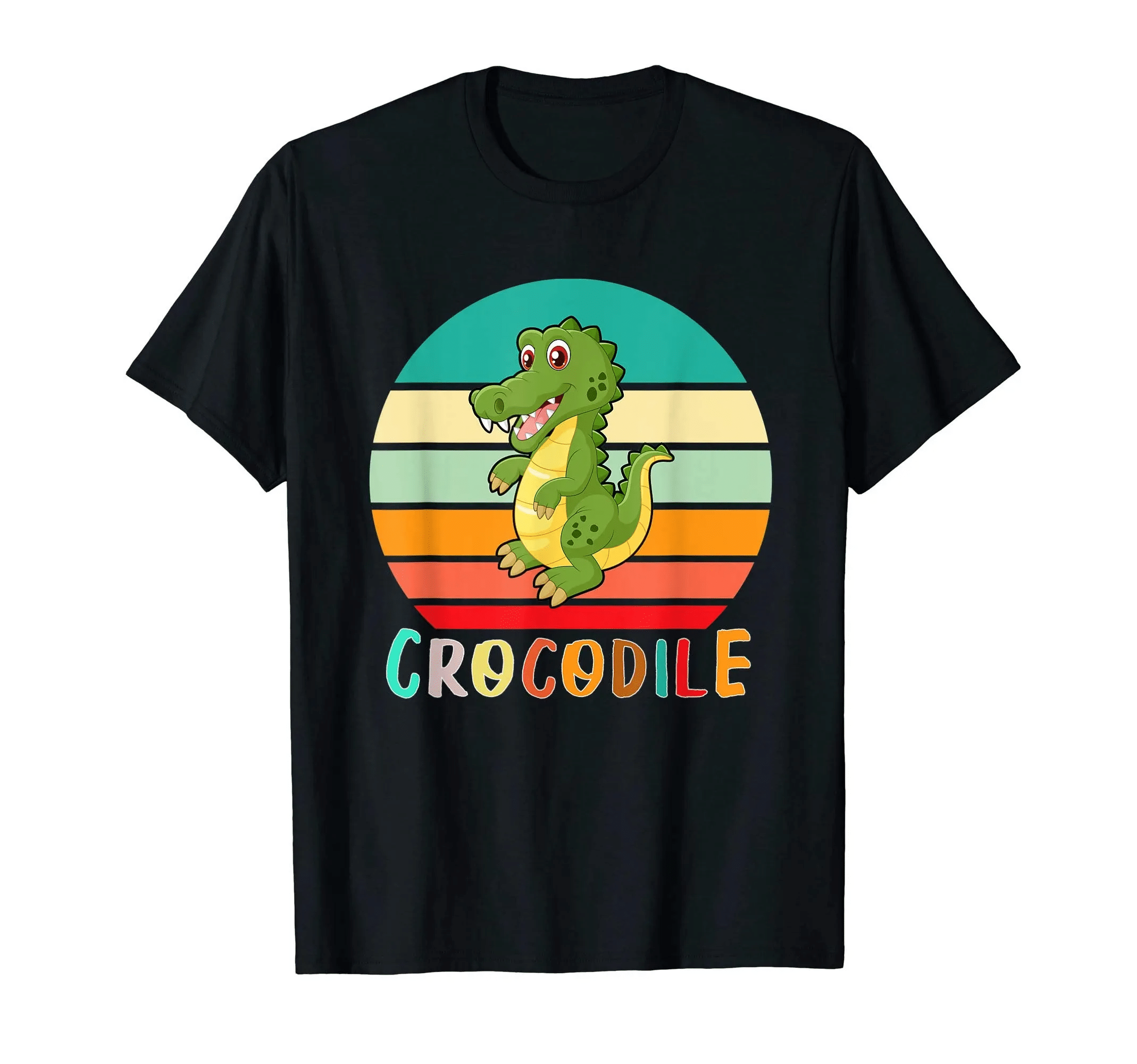 Vintage Retro Crocodile Funny Tshirt Gift For Men Women Kids