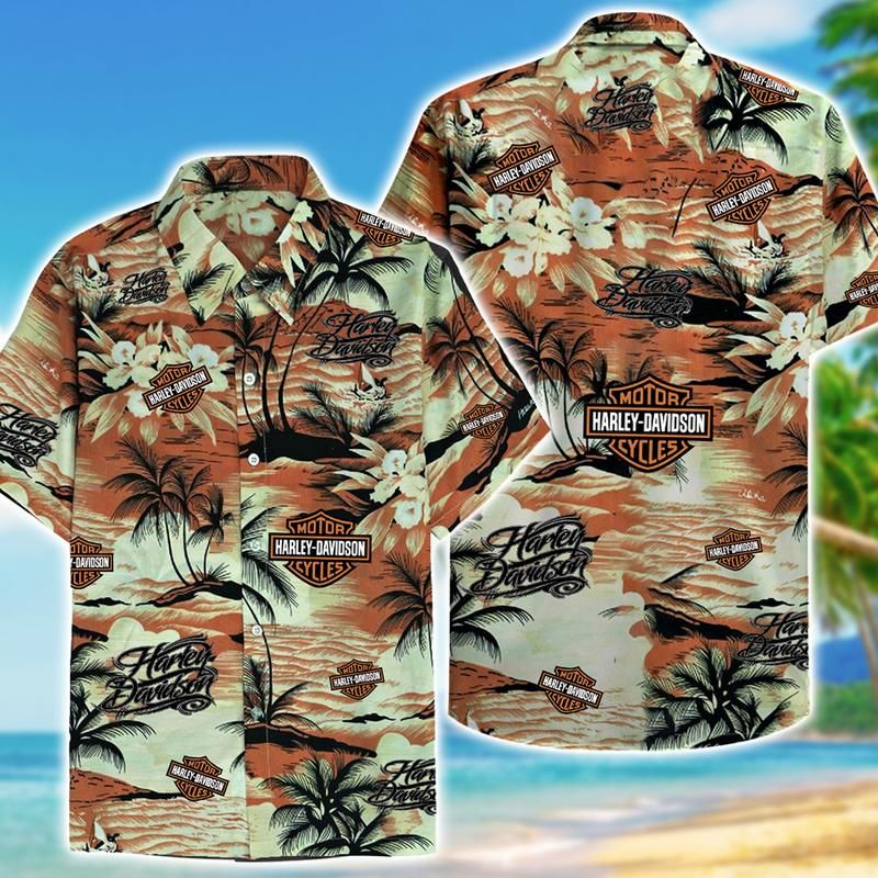 Tropical Beach Motorcycles Pattern Hawaii Shirt Hot Item Ha59667