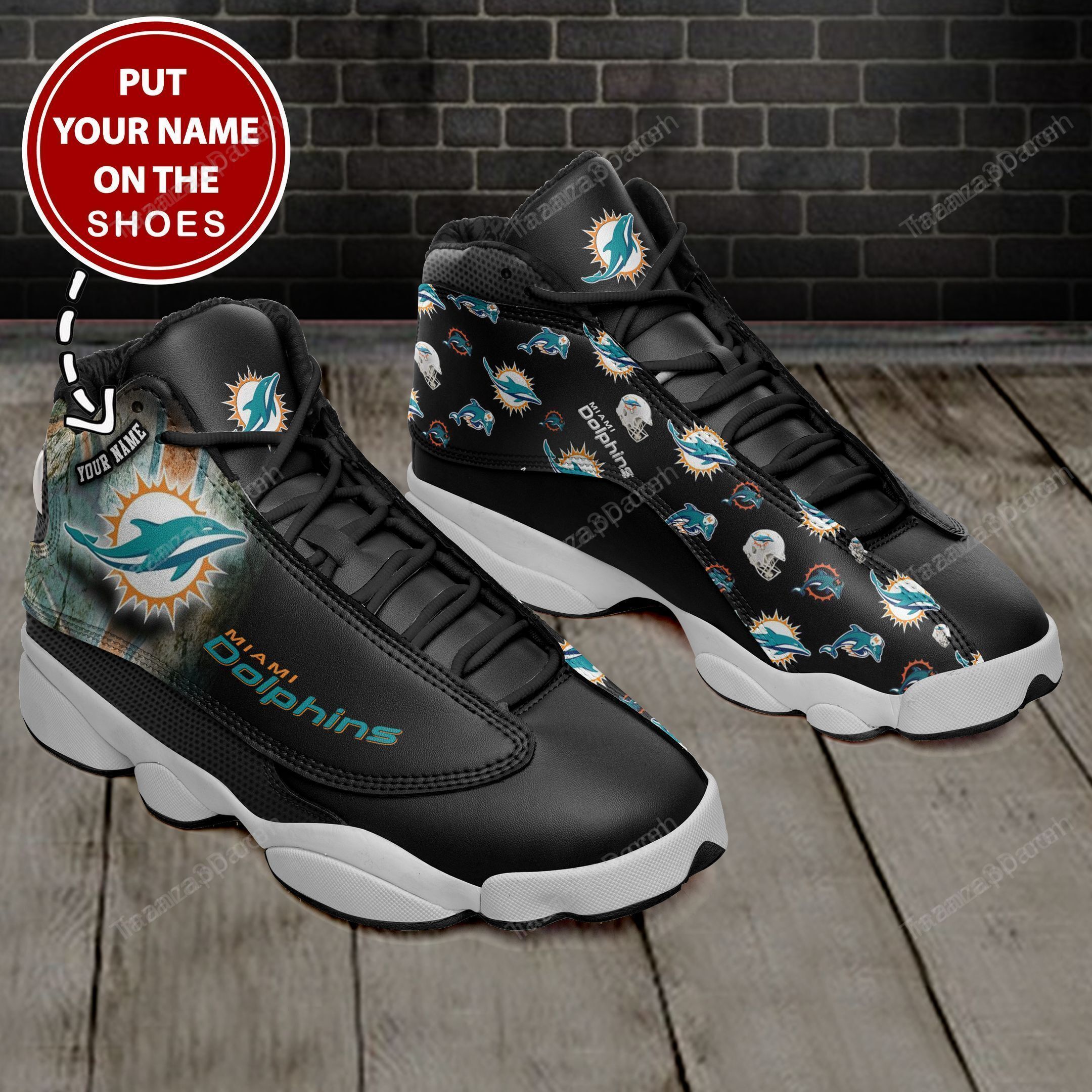 Miami Dolphins Personalized Air Jd13 Sneakers 423