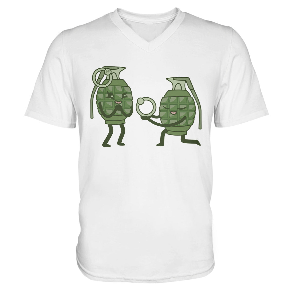 Funny Grenade Couple Ez16 2309 Men V-Neck T-Shirt