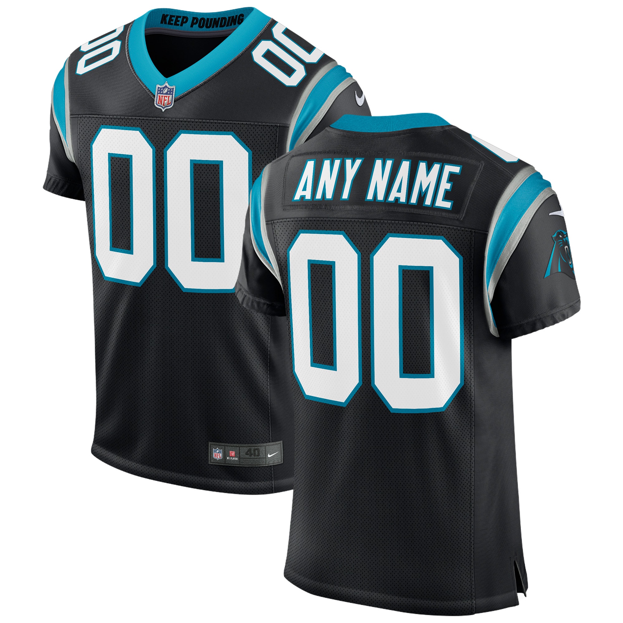 Carolina Panthers Classic Custom Elite Jersey – Black