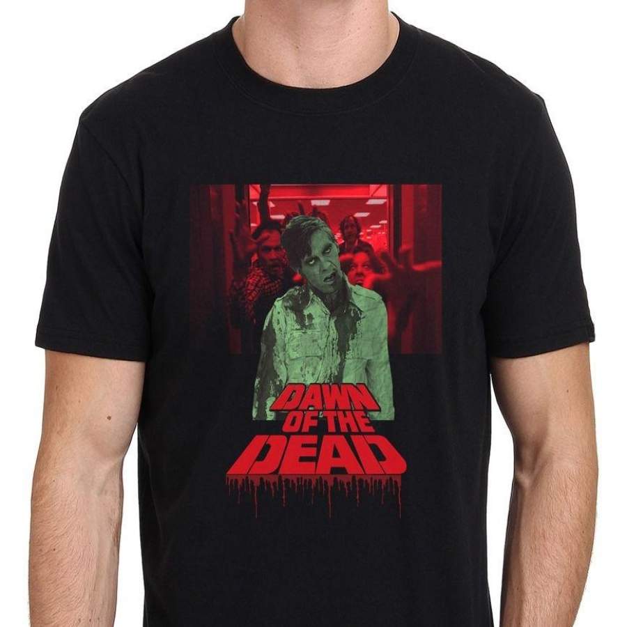 Details About Dawn of the Dead Vintage Zombie Horror Movie Poster T-Shirt