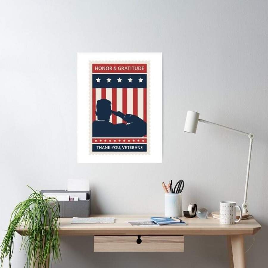 NMT2412 - Veteran - Honor & Gratitude - Poster - Poster Art Design