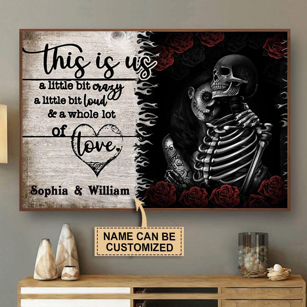 Aeticon Gifts Personalized Skeleton A Little Bit Of Canvas Mom Dad Gift Home Decor