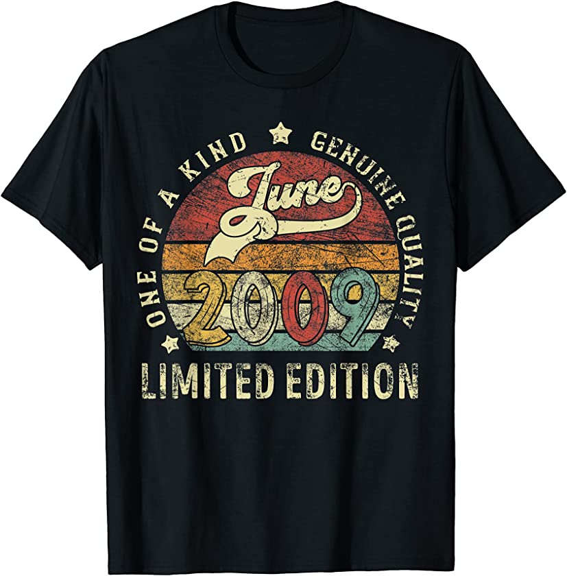 Vintage Retro Sunset June 2009 12 years old 12th birthday T-Shirt