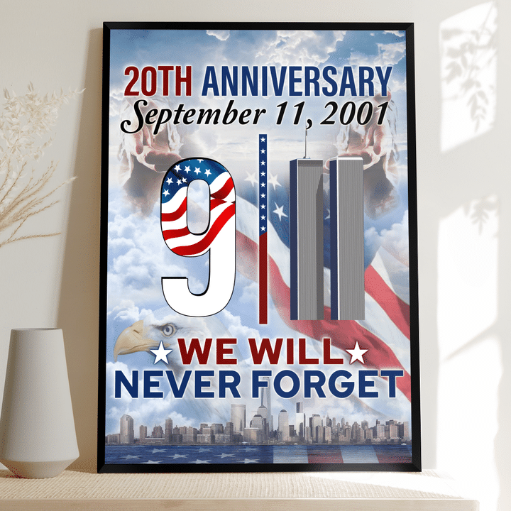 20Th Anniversary September 11 We Will Never Forget Landscape Poster & Canvas Gift For Friend Family Decor Home Decor Wall Art Visual Art
