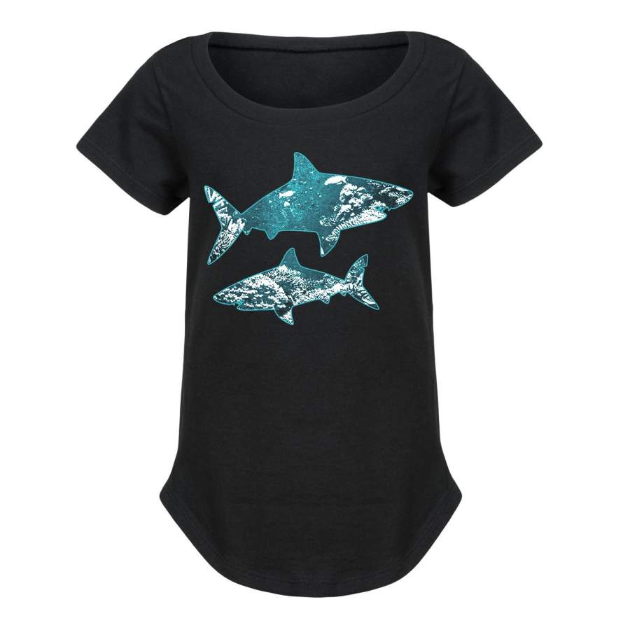 Shark Silhouette – Toddler Girl Short Sleeve T-Shirt