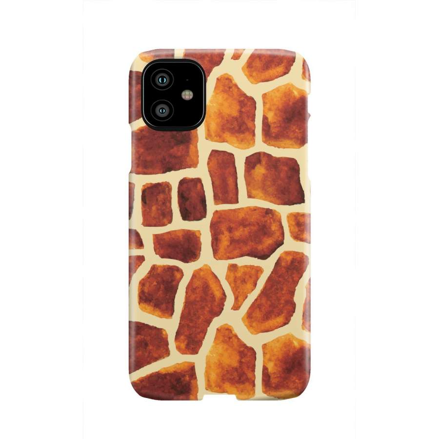 Brown Watercolor Giraffe Pattern Print Phone Case