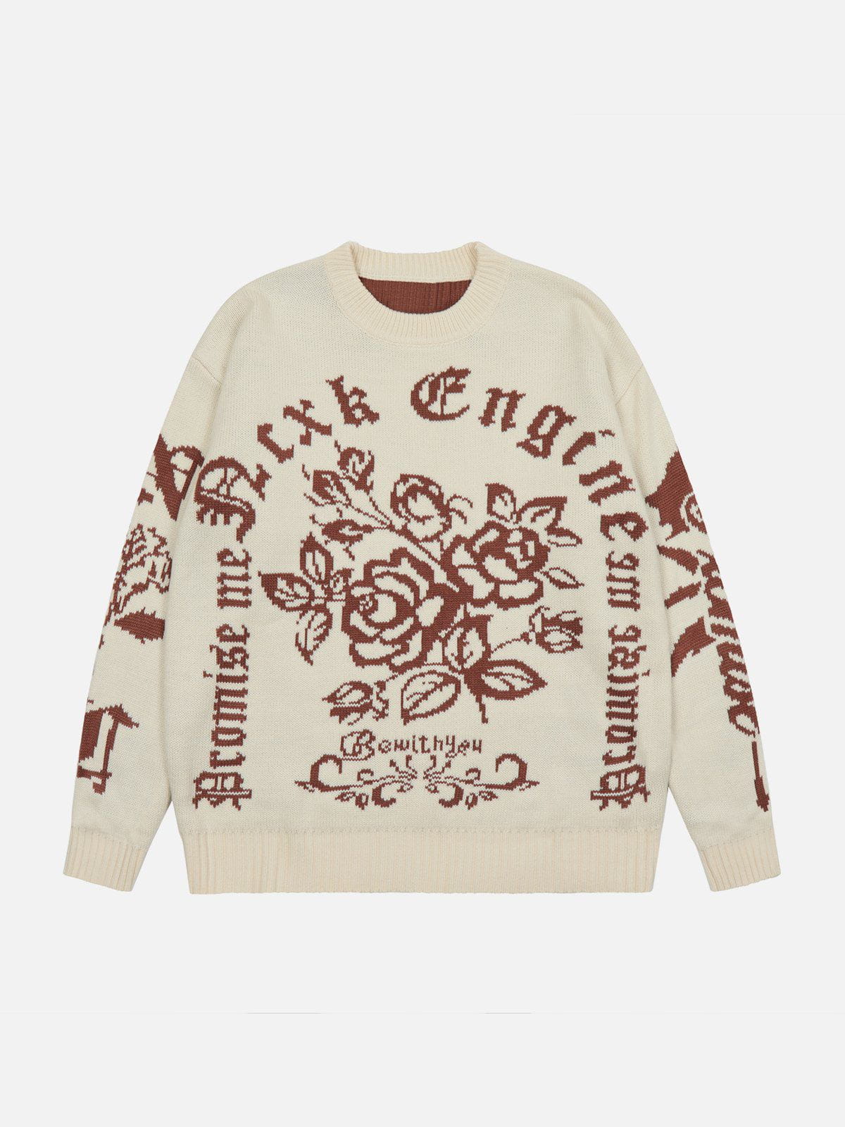 Talishko™ – Flower Gothic Letter Sweater