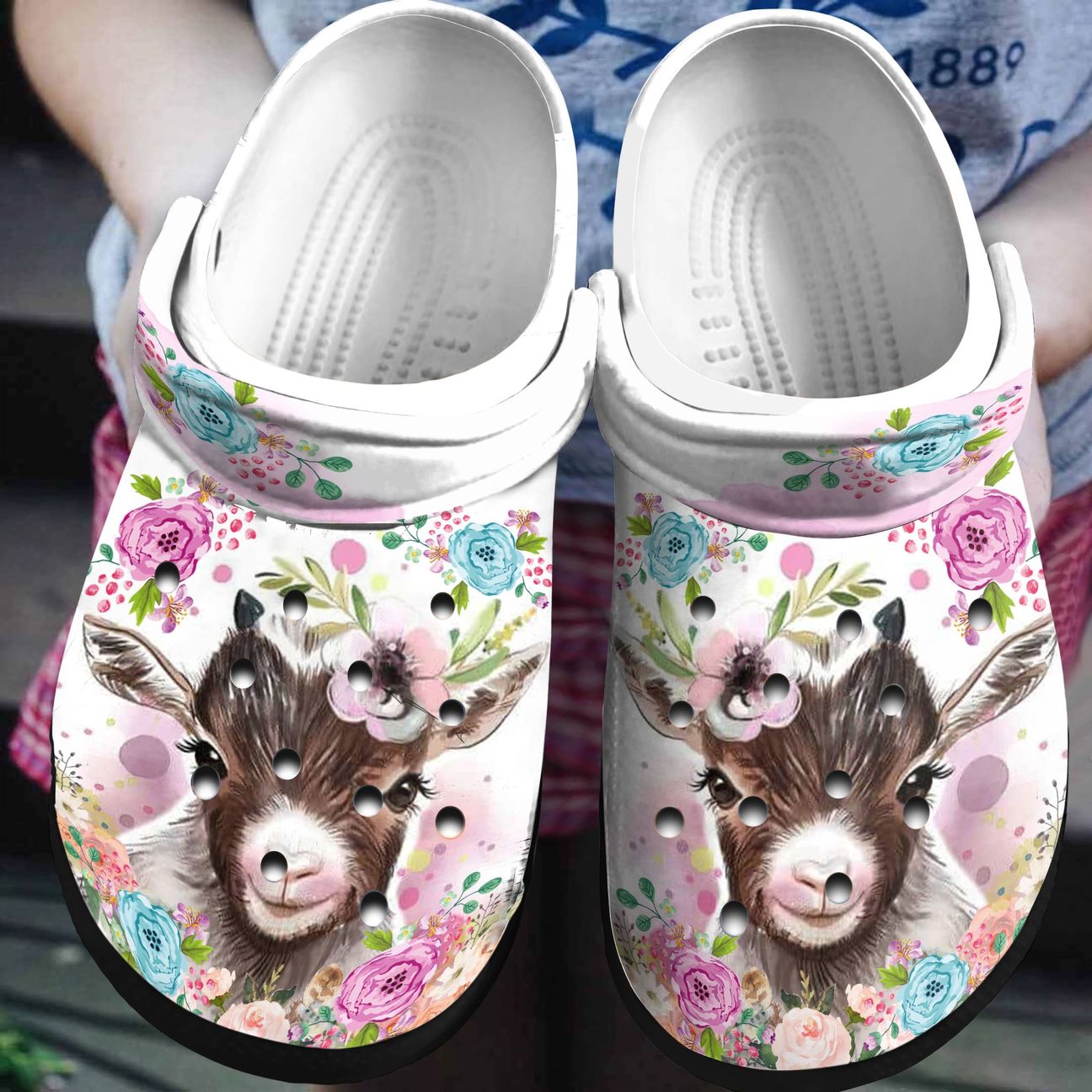 Goat Personalized Clog, Custom Name, Text, Color, Number Fashion Style For Women, Men, Kid, Print 3D Just A Girl Who Loves Goat