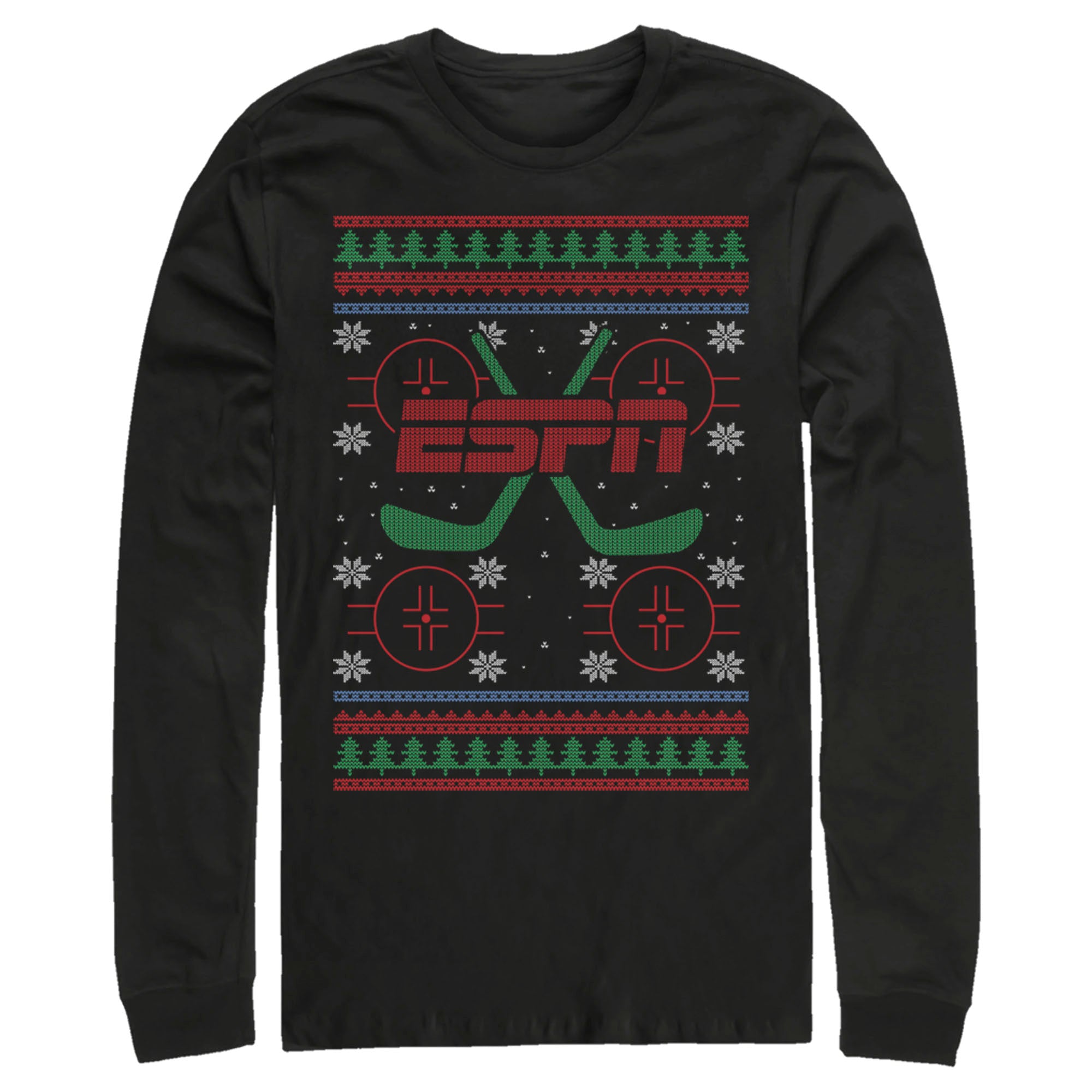 Men’S Espn Hockey Christmas Sweater Long Sleeve Shirt