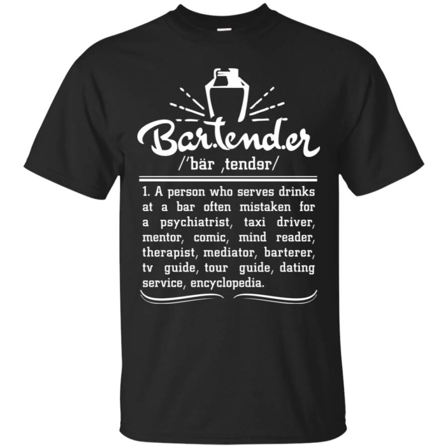 Funny Bartender Definition Tshirt Gift for Bartenders