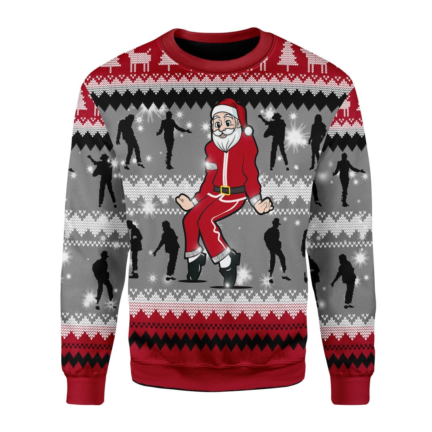 Cucumint Christmas Unisex Sweater Dancing Michael Jackson Poses Ugly Christmas 3D Apparel