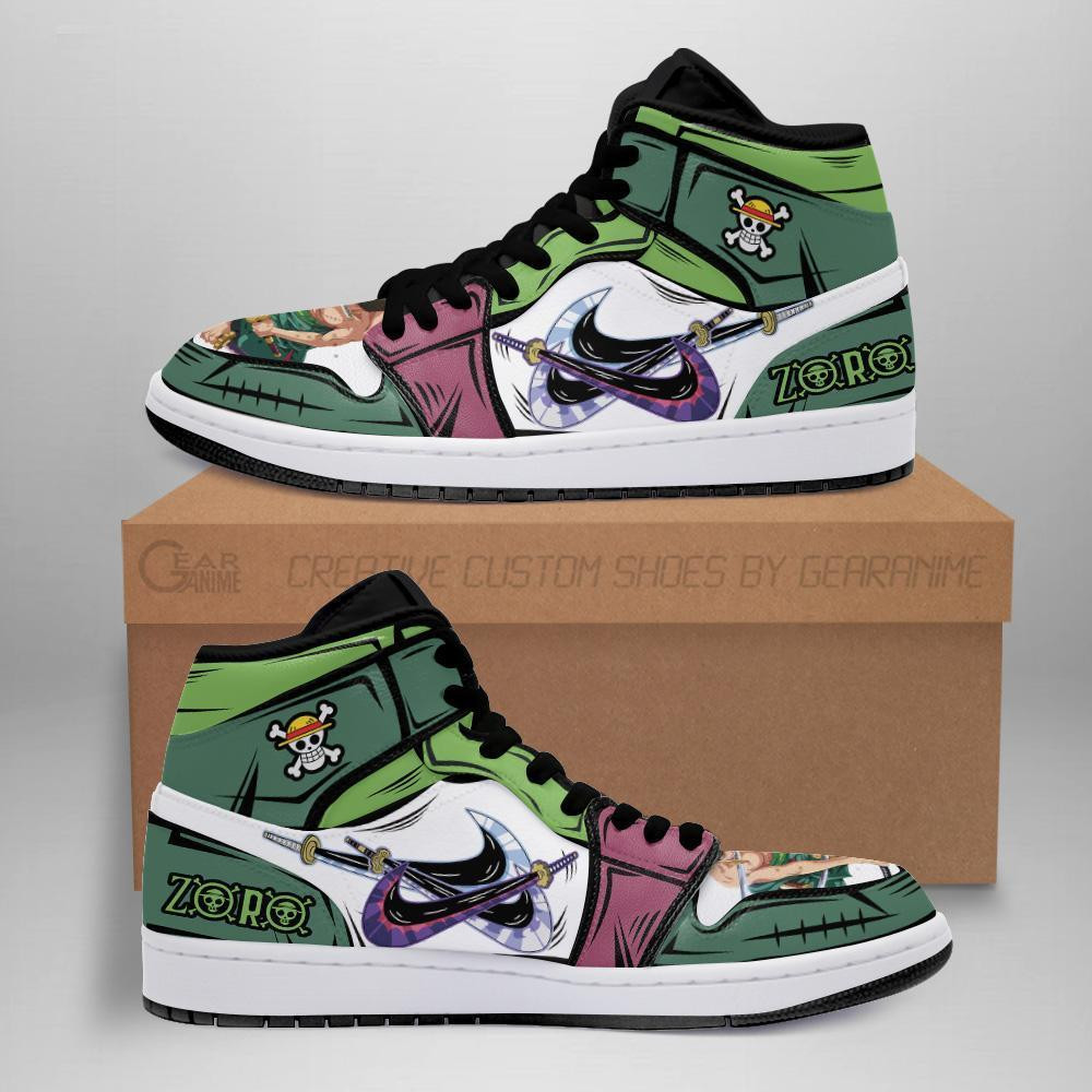 Zoro Swords Sneakers Santoryu Custom Anime One Piece Shoes