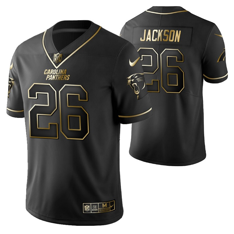 Carolina Panthers Donte Jackson 26 2021 NFL Golden Brandedition Black Jersey Gift For Panthers Fans