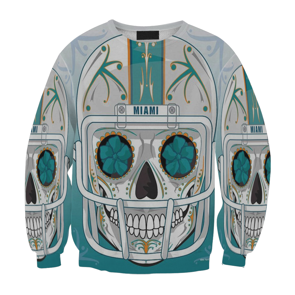 Miami Dolphins Skull Art Gift For Fan 3D Full Printing Sweatshirt