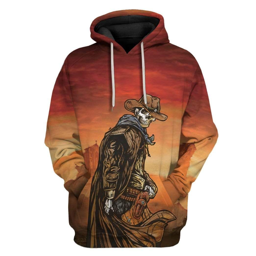 Gearhuman 3D Cowboy Skull Custom 3D Hoodie 3D Zipper Hoodies Apparel