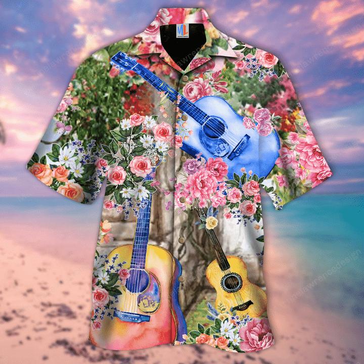 Guitar Melody And Rose Garden Hawaii Shirt For Men Women Ha85914