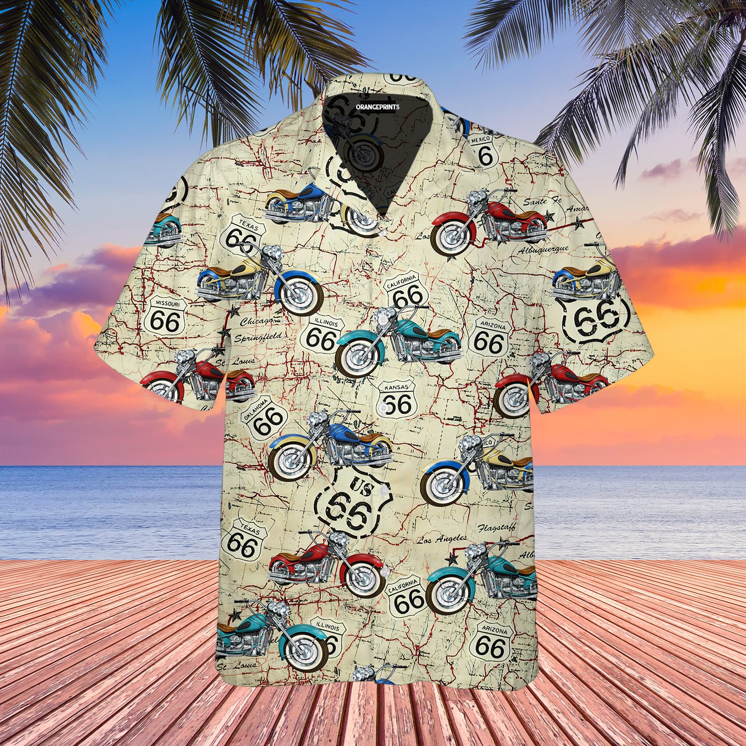 Amazing Vintage Motorcycle On Route 66 Hawaiian Shirt | For Men & Women | Adult | Wt1275