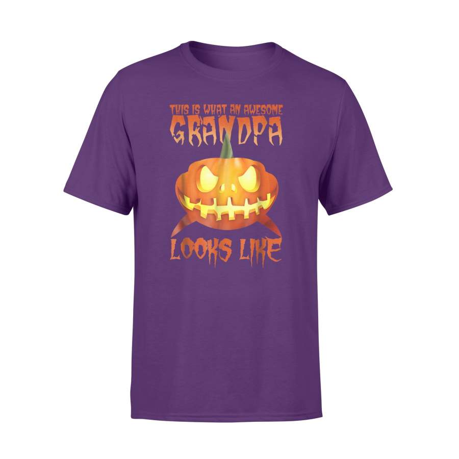 Awesome Grandpa Shark Halloween Pumpkin Shark T-Shirt