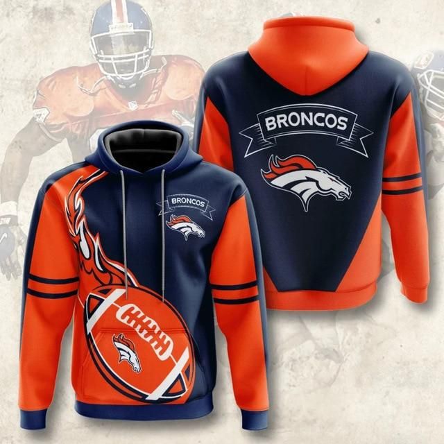 Denver Broncos Flame Ball 3D Hoodie