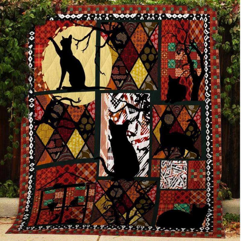 A BC – Black Cat Quilt Blanket