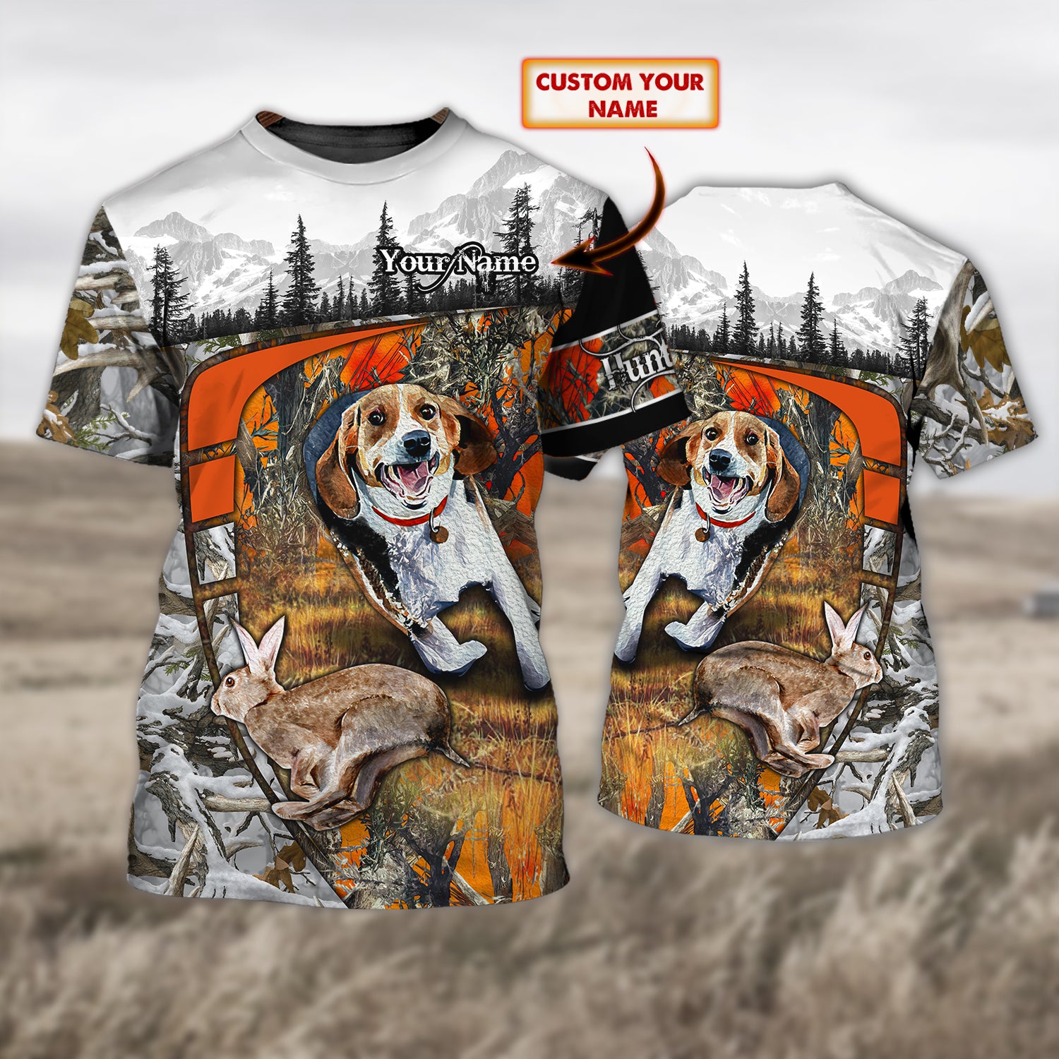 Rabbit Hunting – Personalized Name 3D Tshirt – Hn95