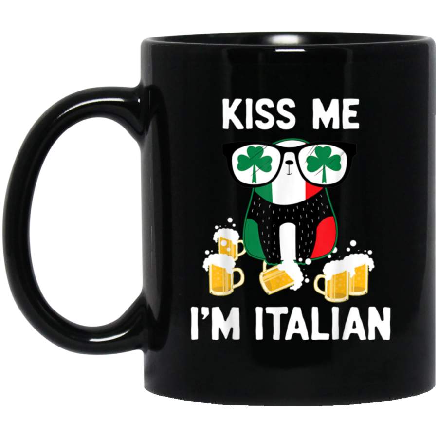 Kiss Me Im ITALIAN Cool Penguin Beer St Patricks Day Gift Mug