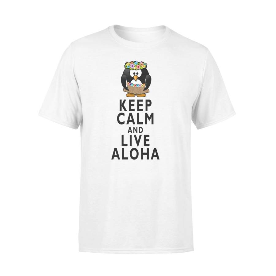 Keep Calm Live Aloha Penguin Honolulu Waikiki T-Shirt