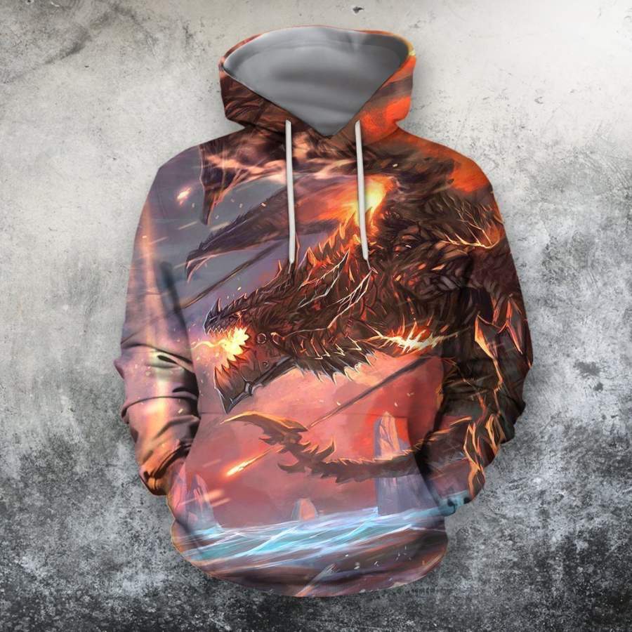 3D All Over Print Apocalyptic Dragon Hoodie