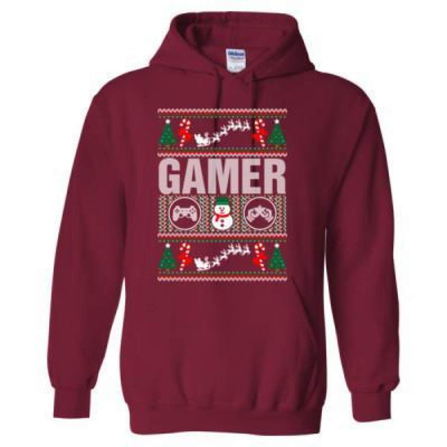 Agr Gamer Ugly Christmas Sweater 2023 Xmas – Heavy Blend™ Hooded Sweatshirt