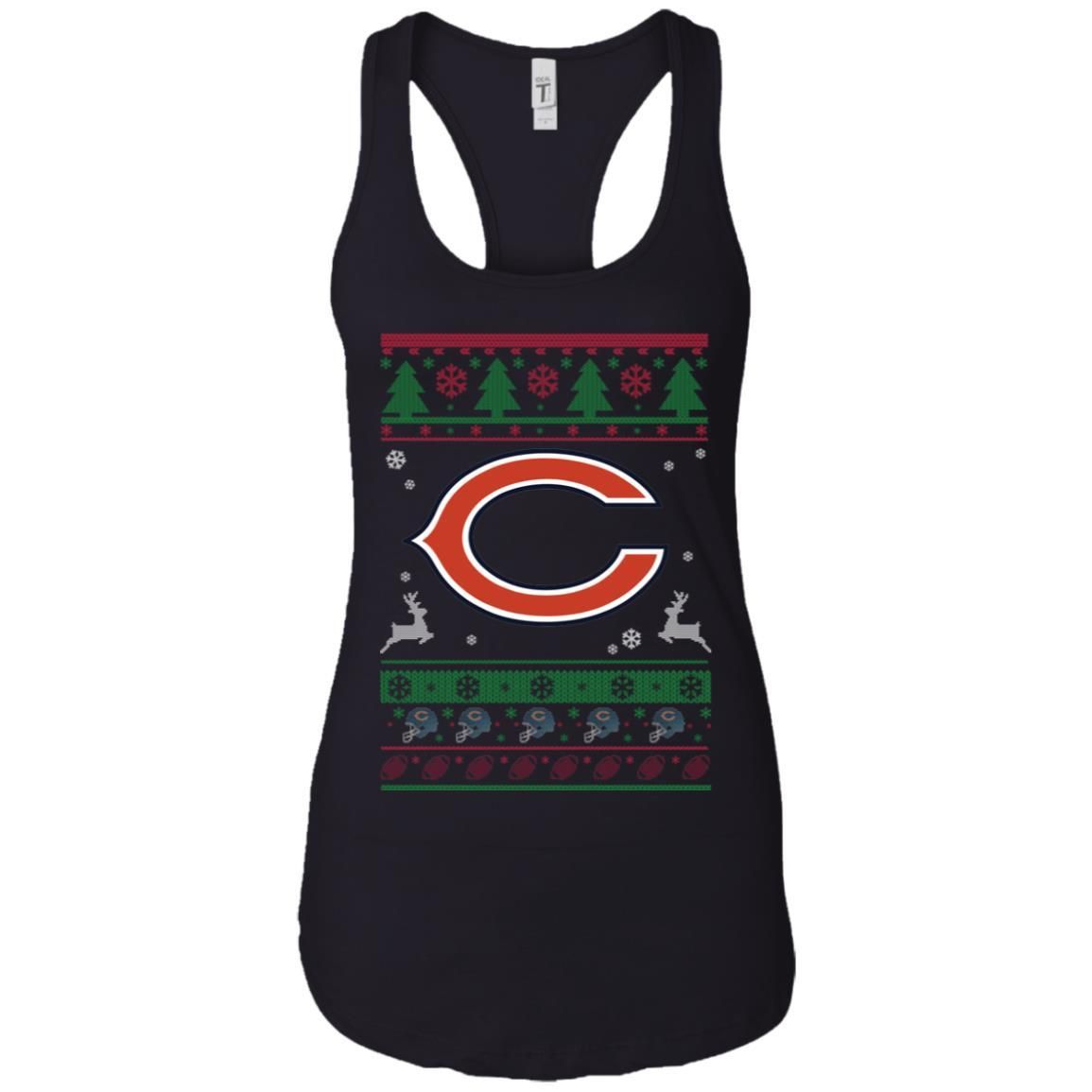 Chicago Bears Logo Football Teams Ugly Christmas Sweater Women Tank