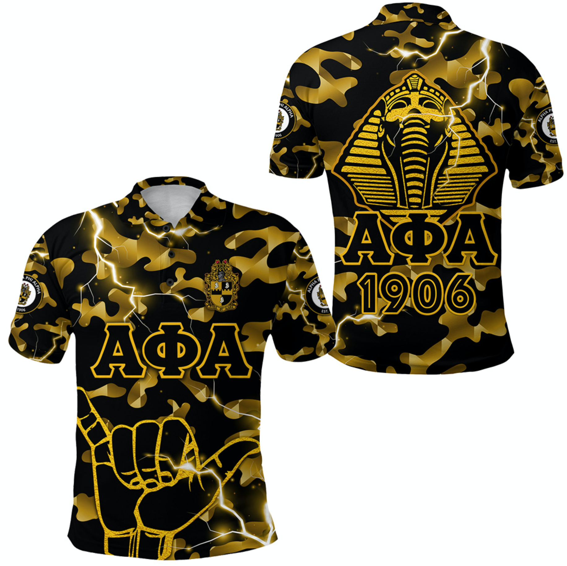 Alpha Phi Alpha Fraternity Polo Shirt Camouflage Vibes – Hand Sign Lt8