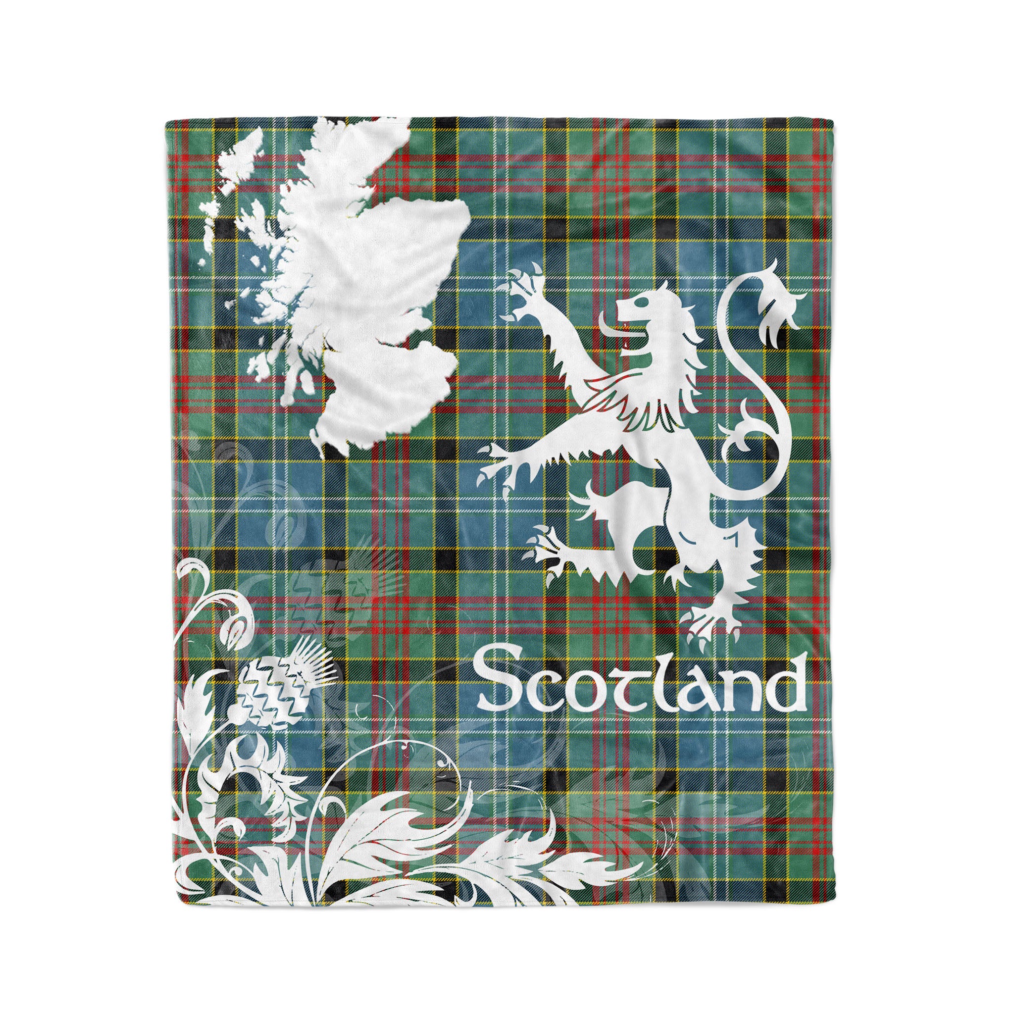 Tartan Plaid Fleece Blanket Tartan Blanket Thistle And Lion Scottish Clan Porterfield Plaid Blanket