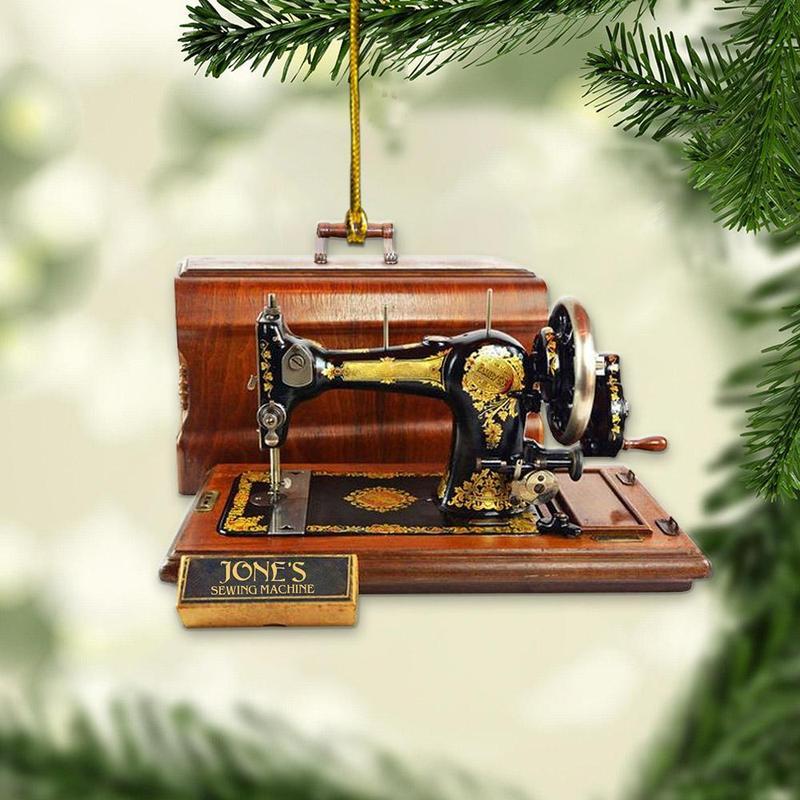 Sewing Machine Custom Shaped Acrylic Ornament