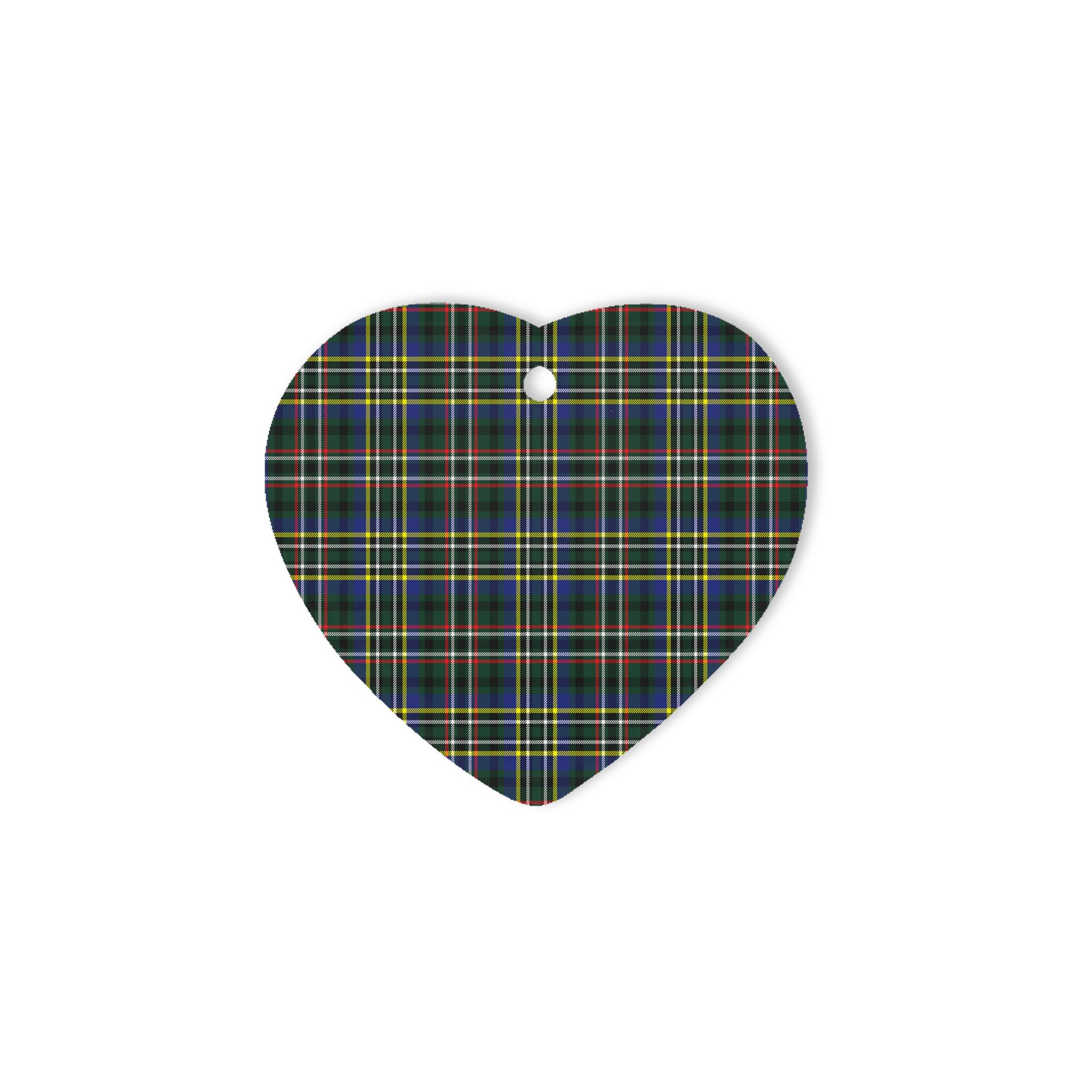 Scott Green Modern Tartan Heart Ornaments, Christmas Tree Ornament, Plaid Christmas Ornaments, Ceramic Heart Christmas Tree Decoration